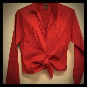 Lafayette 148 wrap front blouse